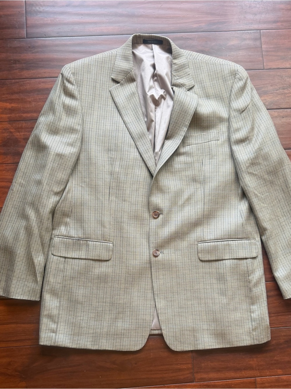 Polo by Ralph Lauren Tan & Cream‎ Houndstooth Sport Coat